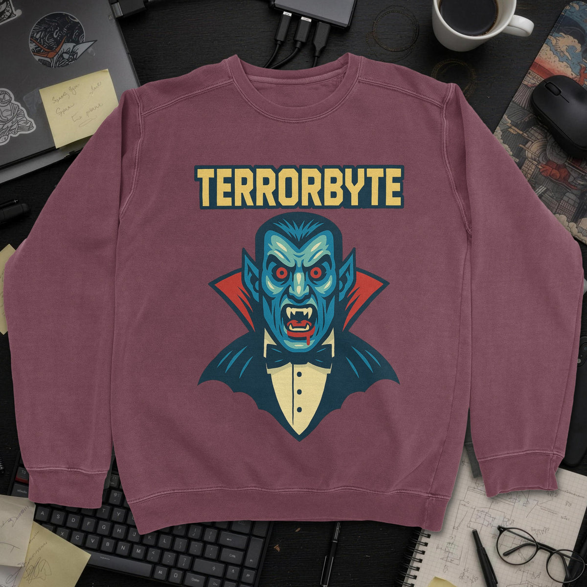 Terrorbyte Sweatshirt - Maroon mockup