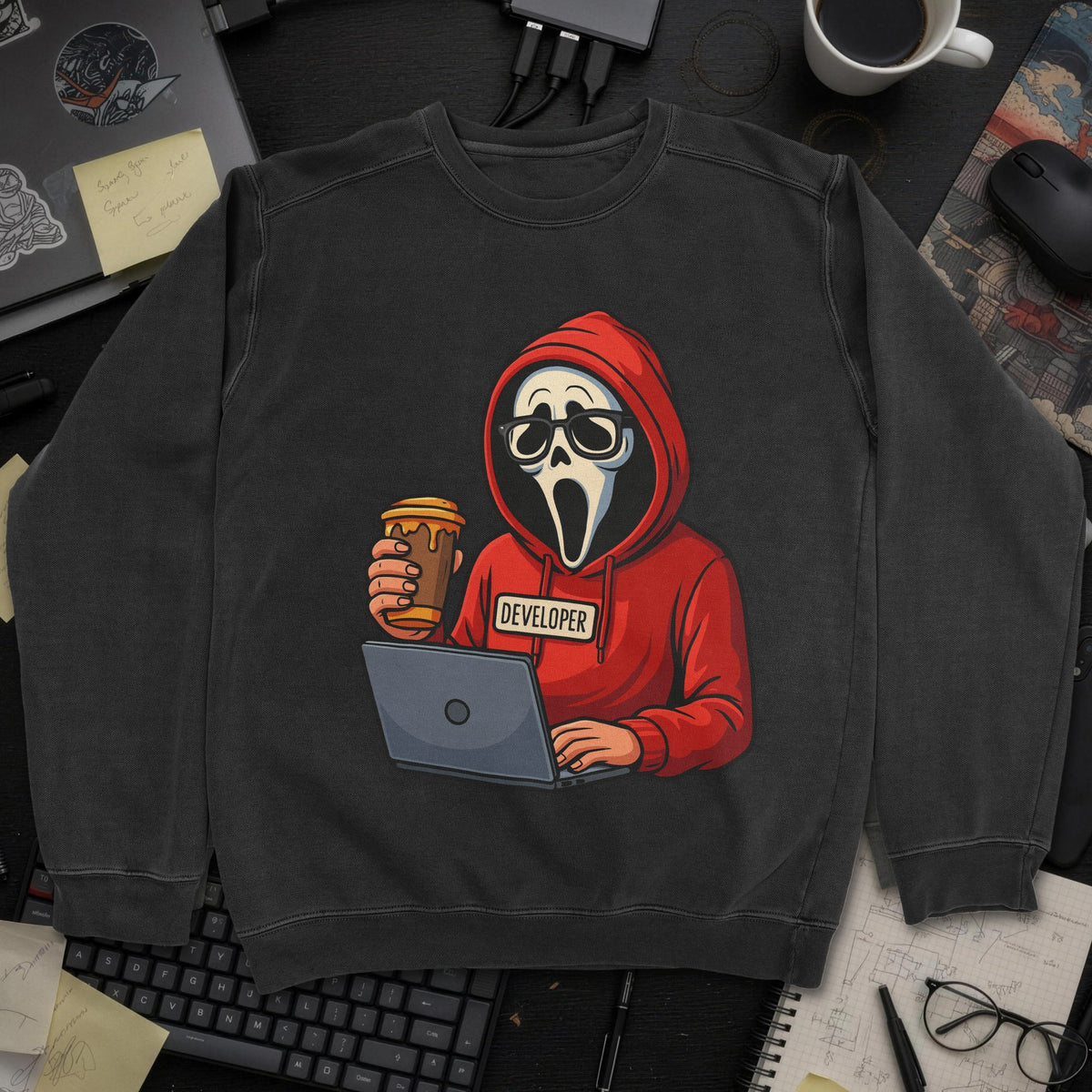 Scream Developer Sweatshirt - Black mockup