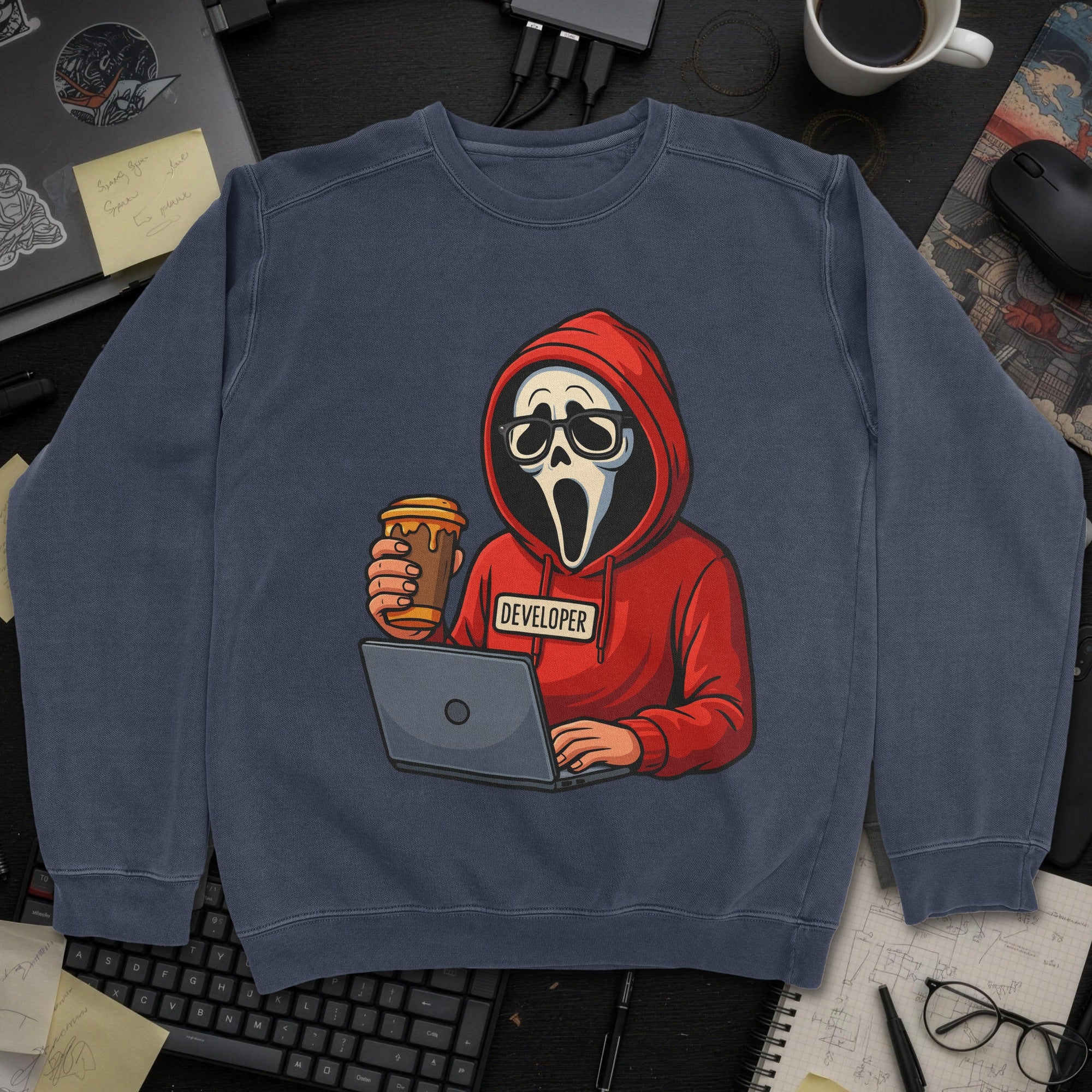 Scream Developer Sweatshirt - Navy mockup