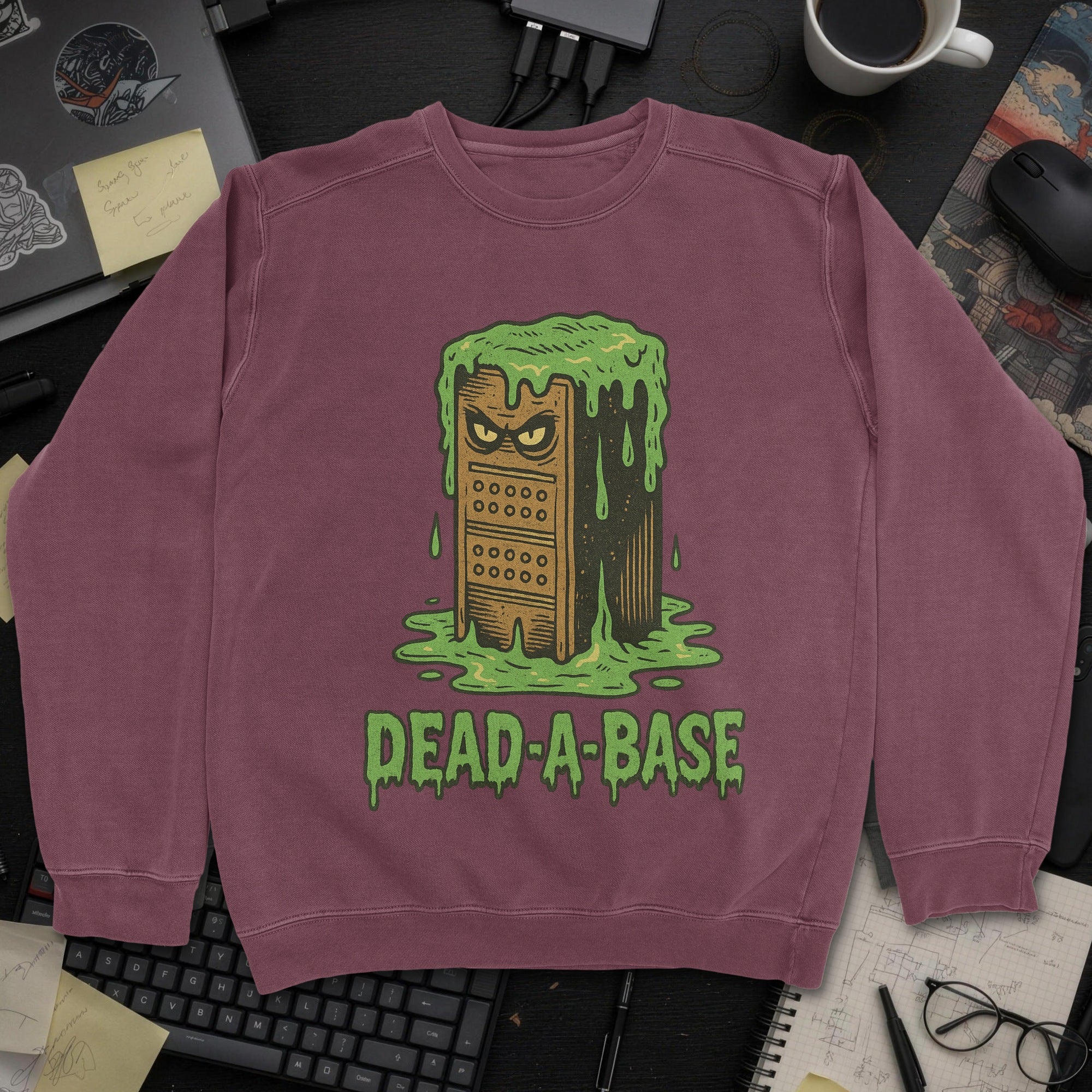 Dead A Base Sweatshirt - Maroon mockup