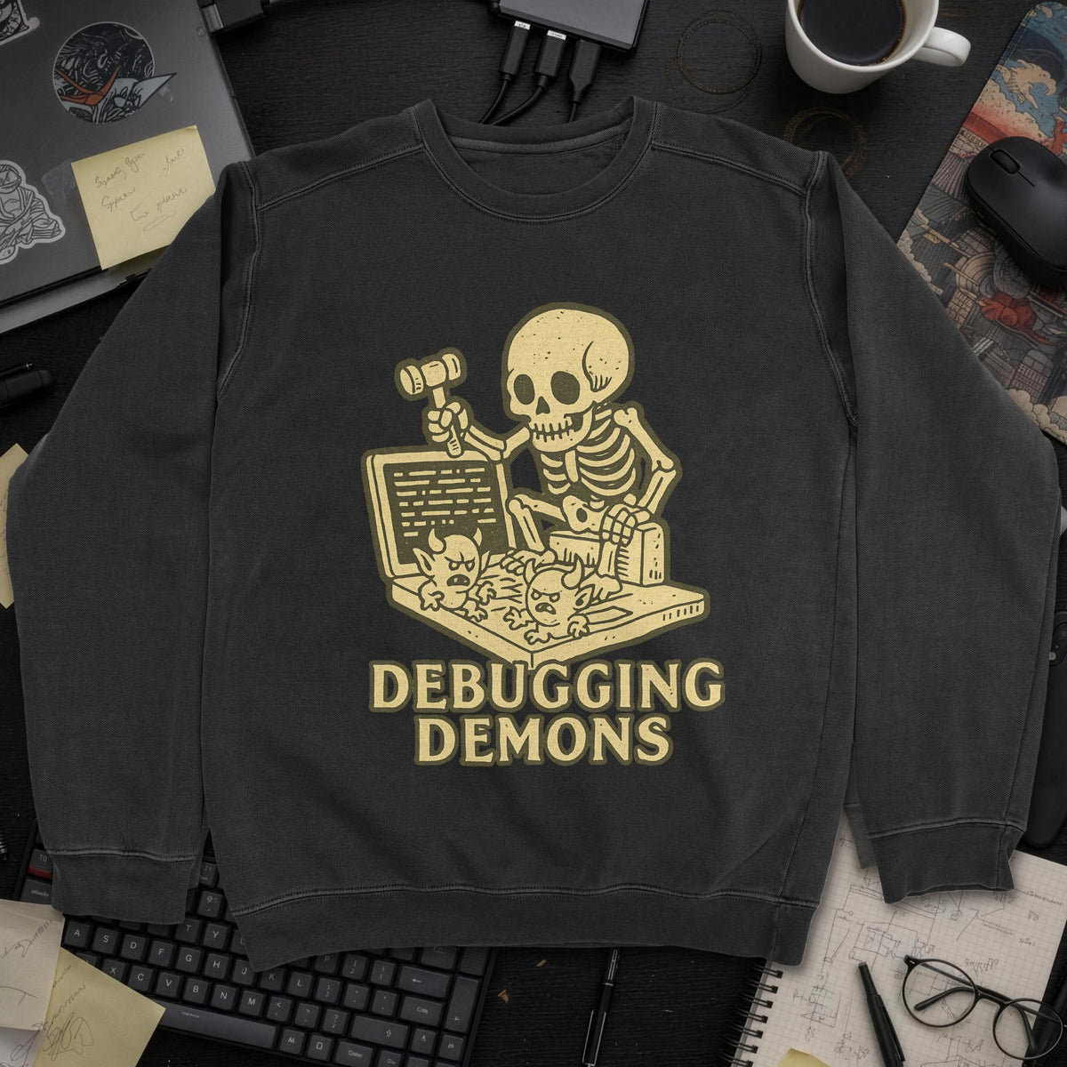 Debugging Demons Sweatshirt - Black mockup