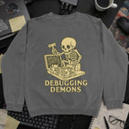 Debugging Demons Sweatshirt - Dark Heather mockup