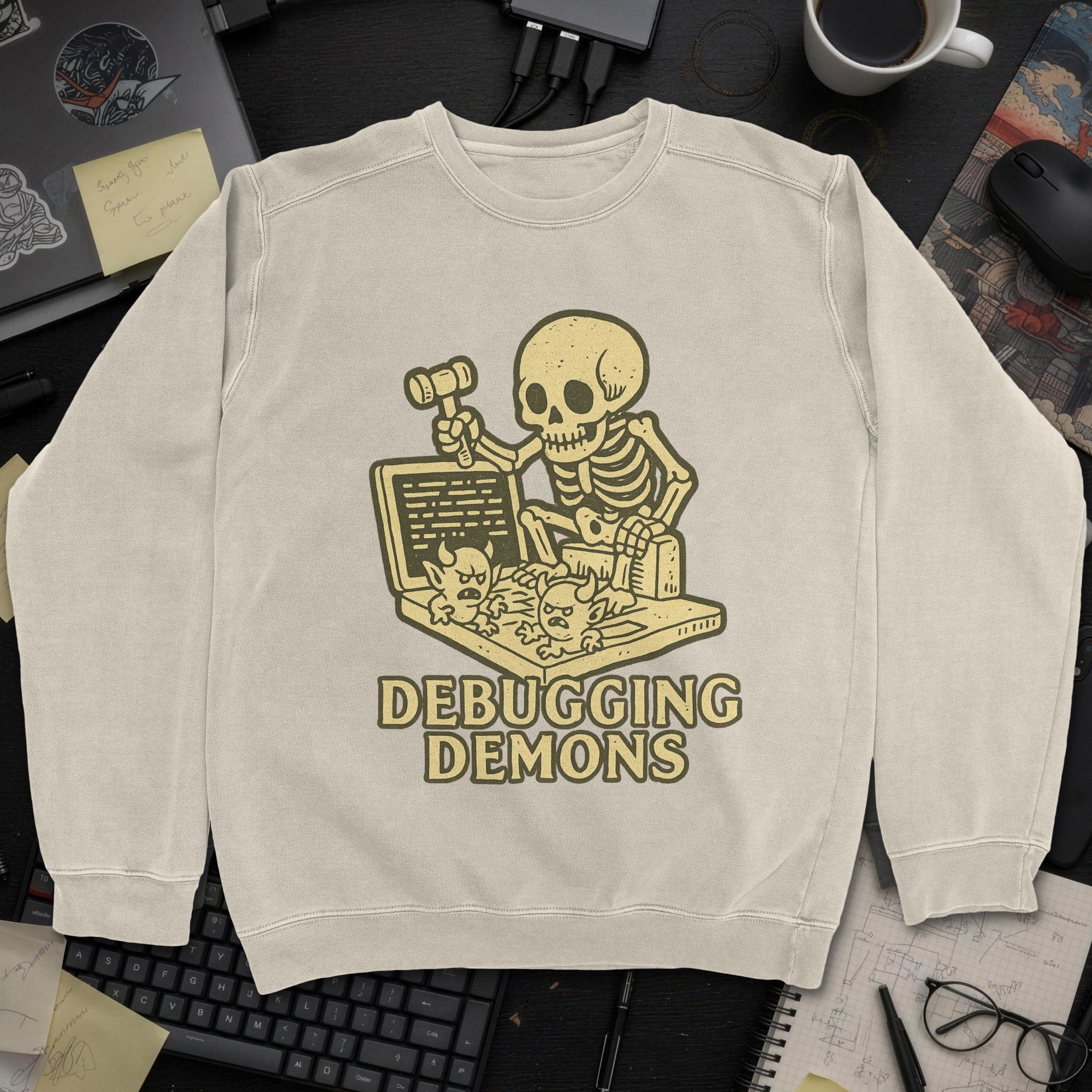 Debugging Demons Sweatshirt - Sand mockup
