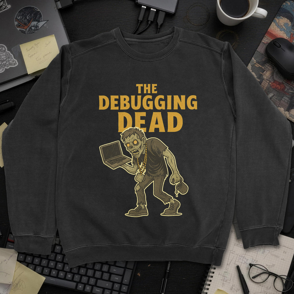 The Debugging Dead Sweatshirt - Black mockup