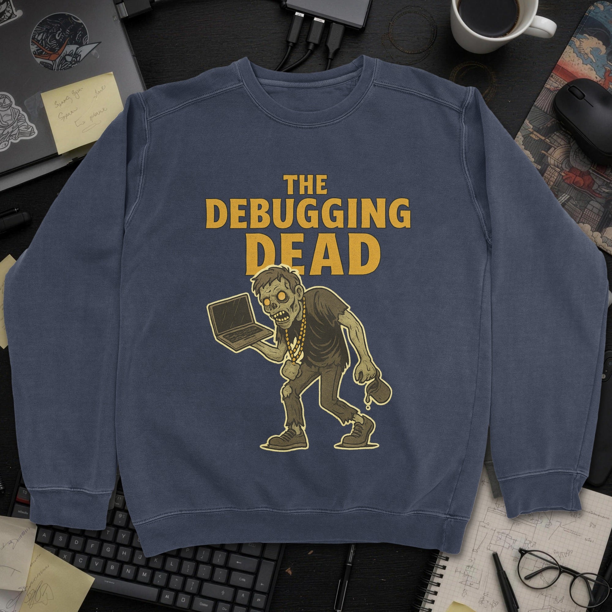 The Debugging Dead Sweatshirt - Navy mockup
