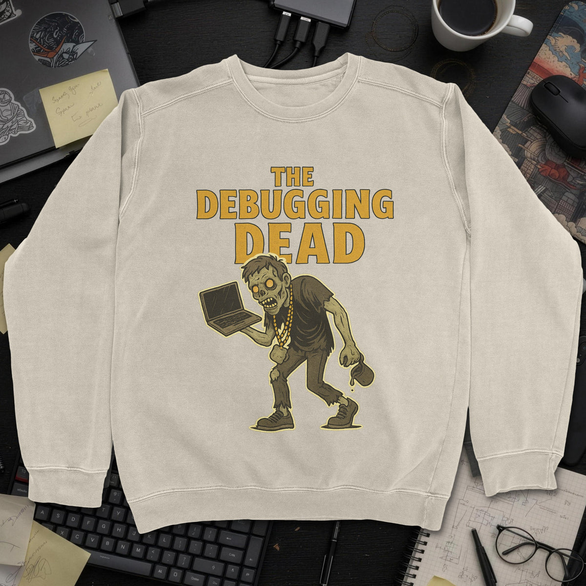 The Debugging Dead Sweatshirt - Sand mockup