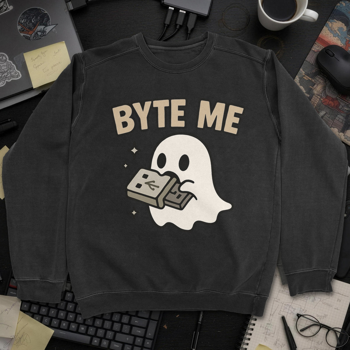 Byte Me Sweatshirt - Black mockup