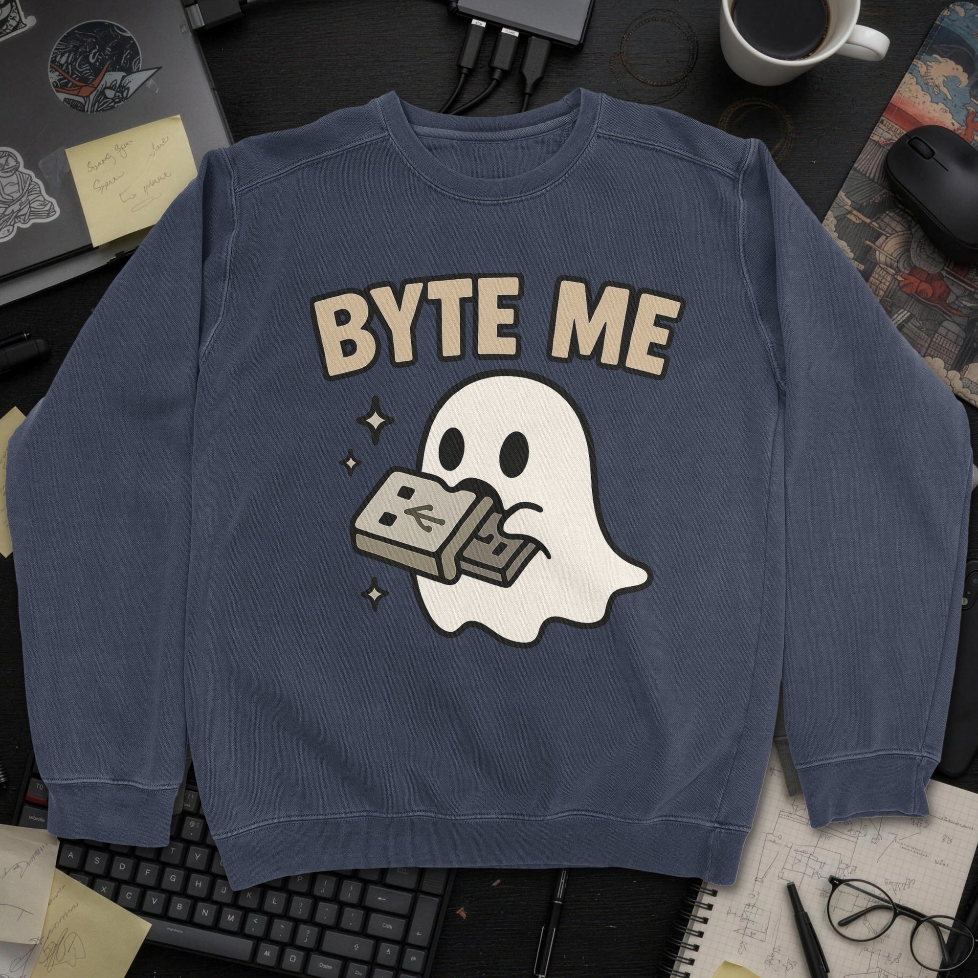Byte Me Sweatshirt - Navy mockup