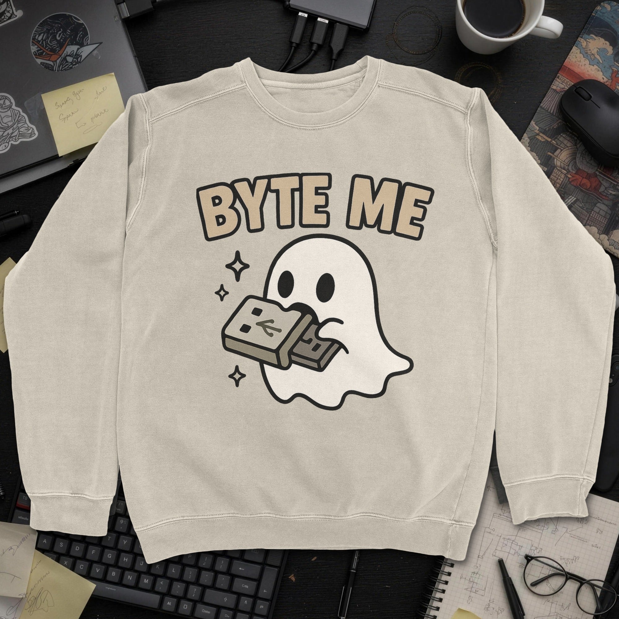 Byte Me Sweatshirt - Sand mockup