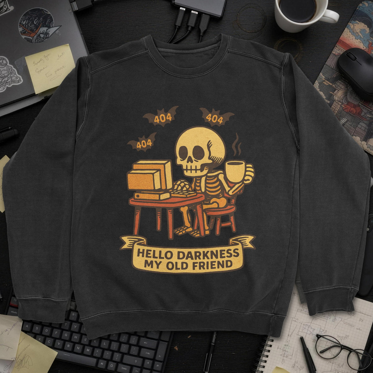 Hello Darkness My Old Friend Sweatshirt - Black mockup