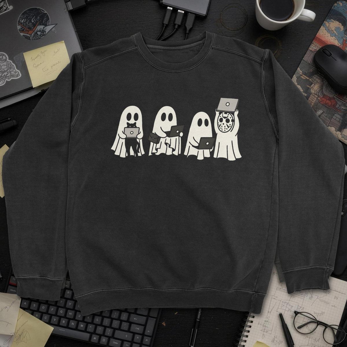 Ghost Team Sweatshirt - Black mockup