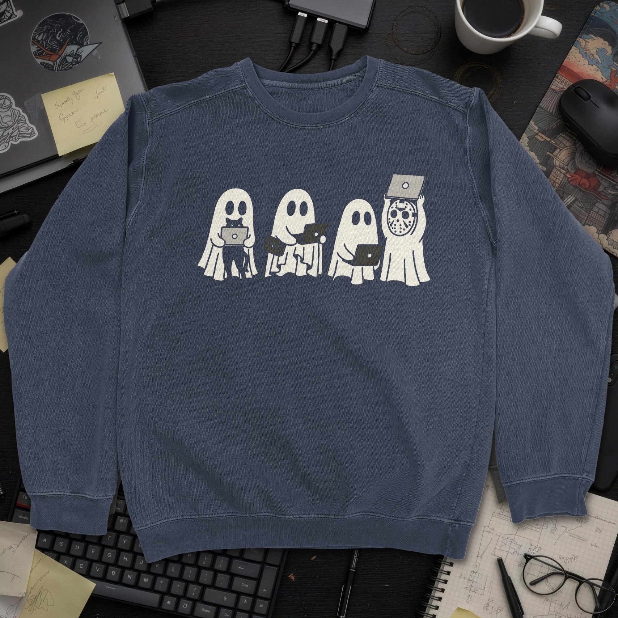Ghost Team Sweatshirt - Navy mockup