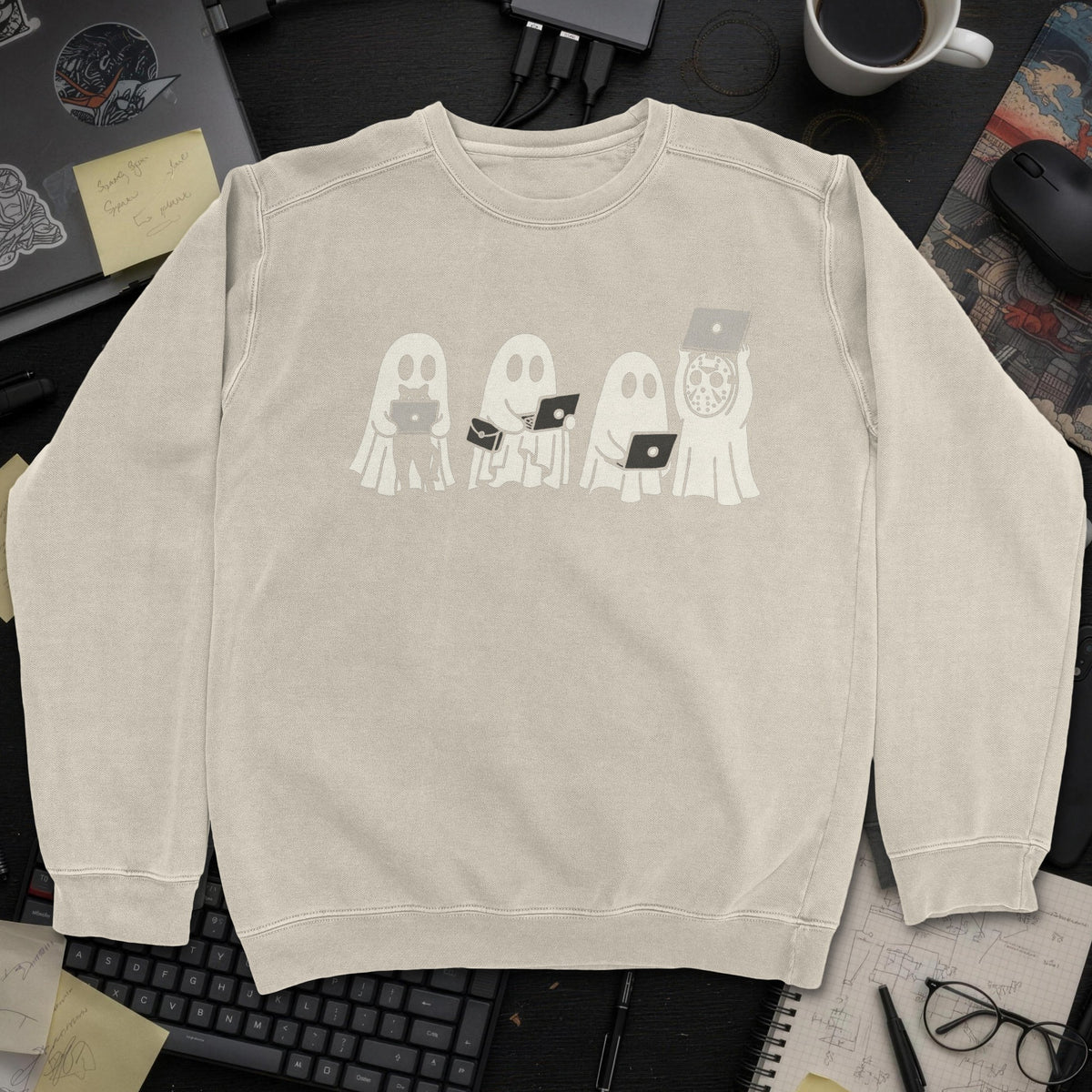 Ghost Team Sweatshirt - Sand mockup