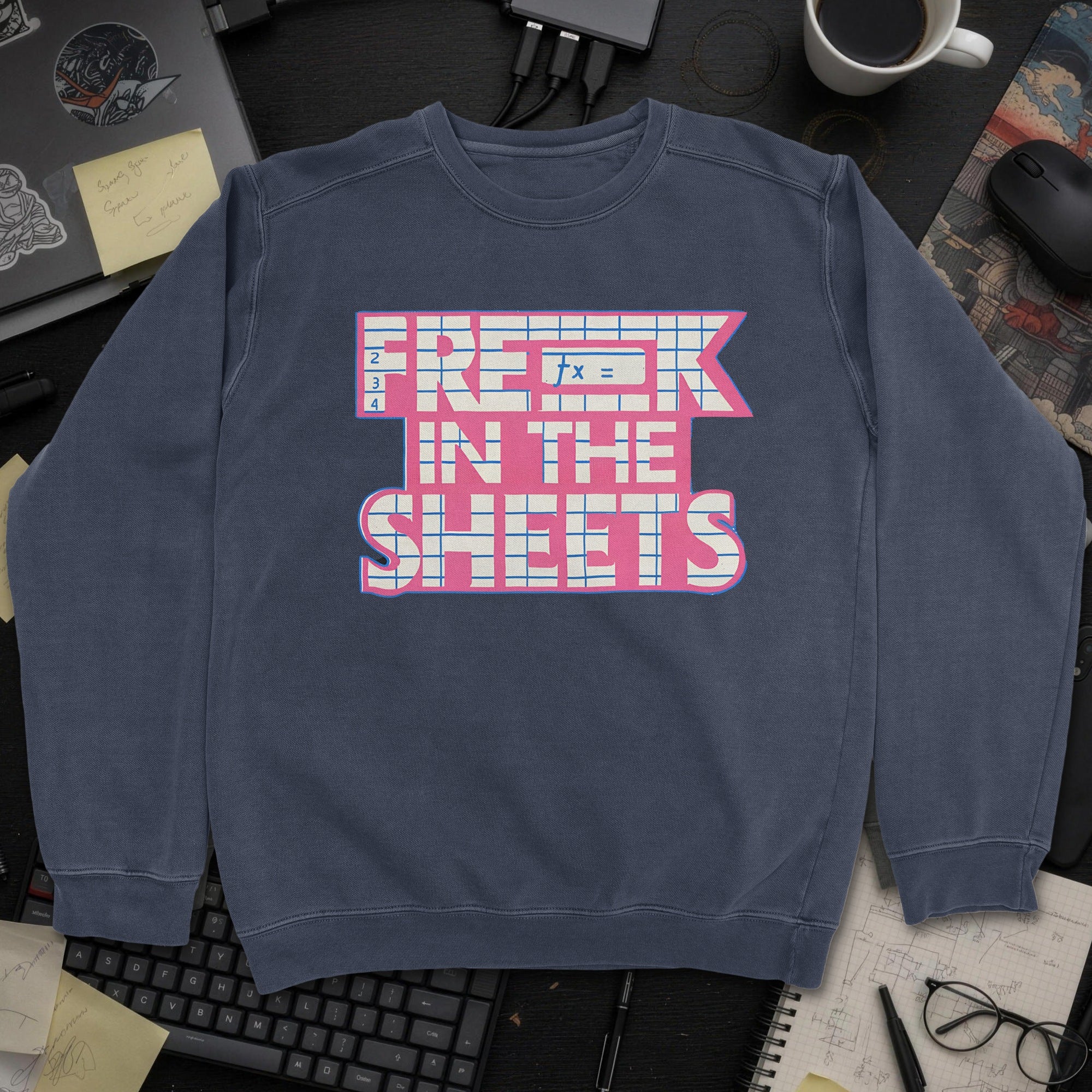 Freak In The Sheets Sweatshirt - Navy mockup