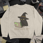 Deploy It Cat Sweatshirt - Sand mockup