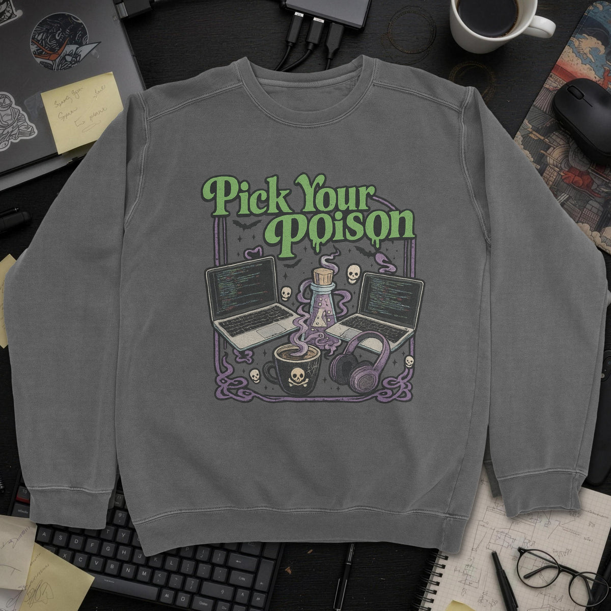 Pick Your Poison Sweatshirt - Dark Heather mockup