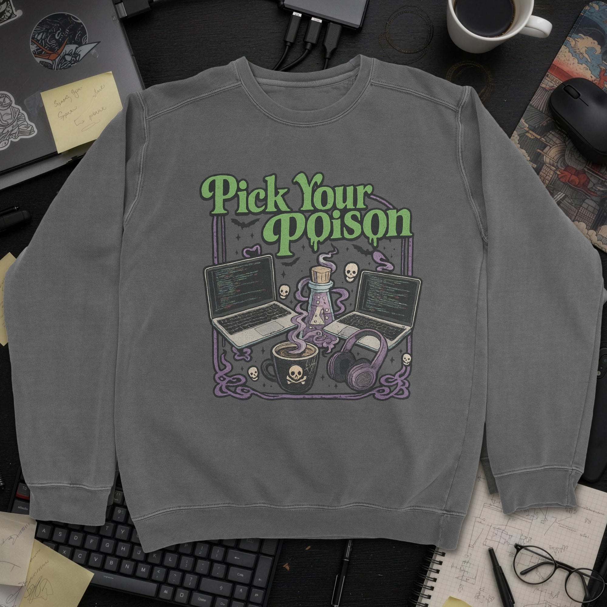 Pick Your Poison Sweatshirt - Dark Heather mockup