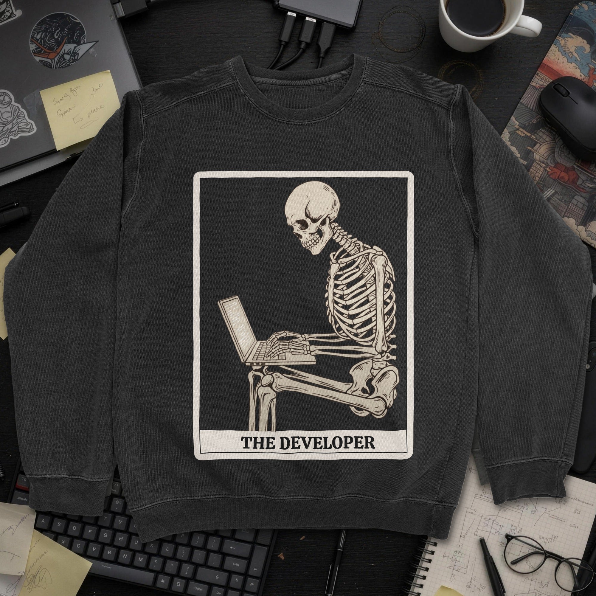 Working Skeleton Developer Sweatshirt - Black mockup