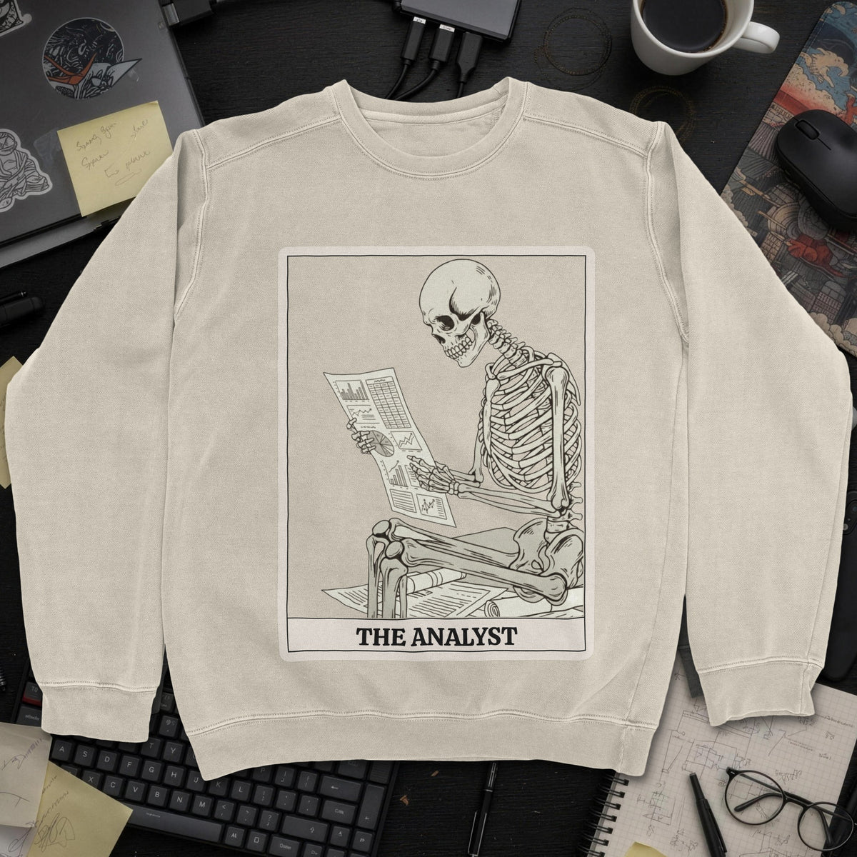 Working Skeleton Analyst Sweatshirt - Sand mockup