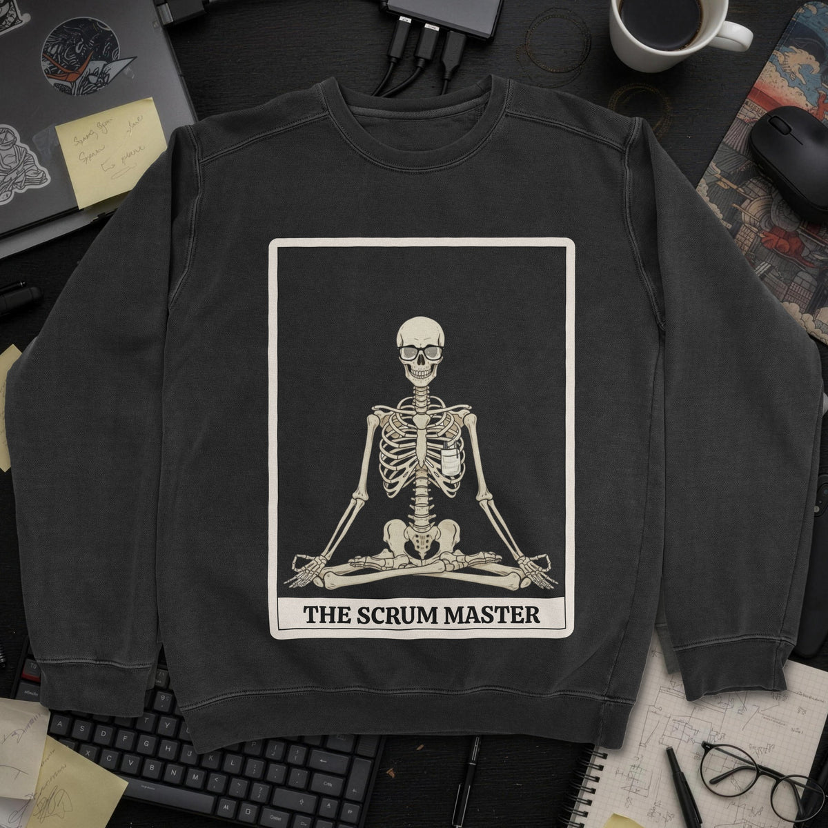 Skeleton Scrum Master Sweatshirt - Black mockup