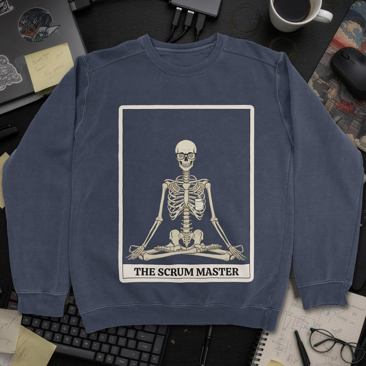 Skeleton Scrum Master Sweatshirt - Navy mockup