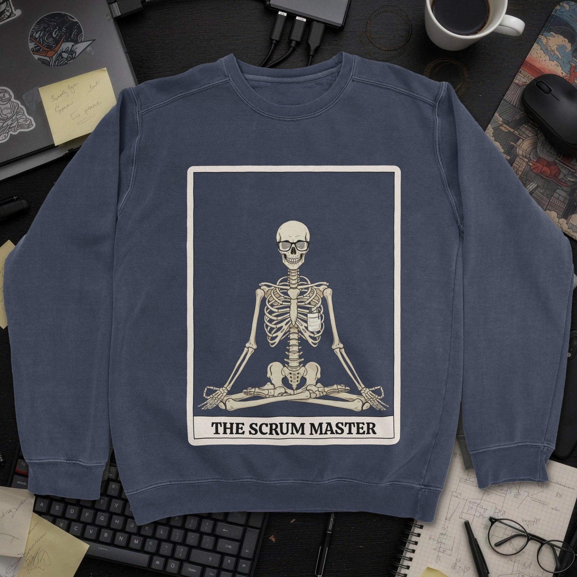 Skeleton Scrum Master Sweatshirt - Navy mockup