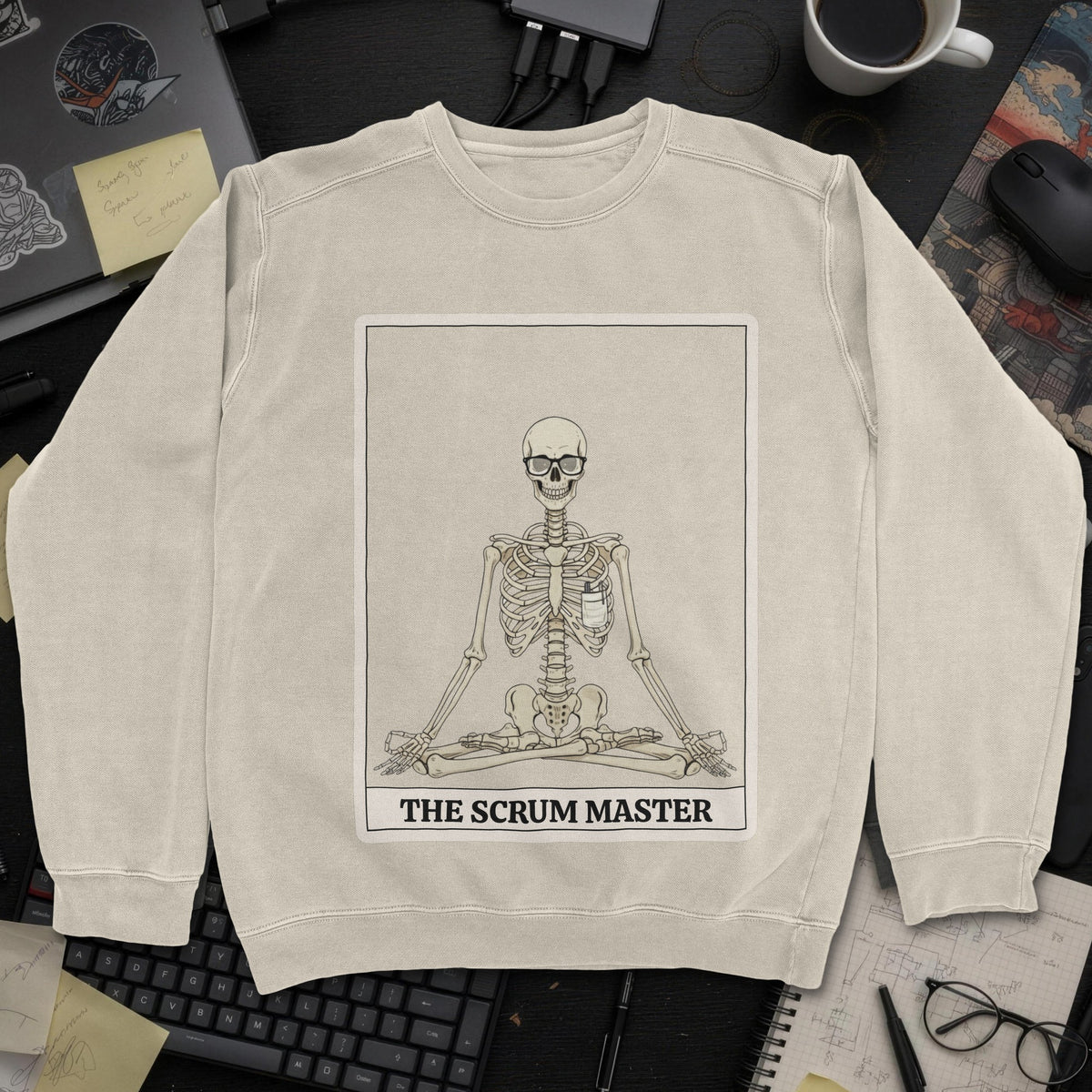 Skeleton Scrum Master Sweatshirt - Sand mockup