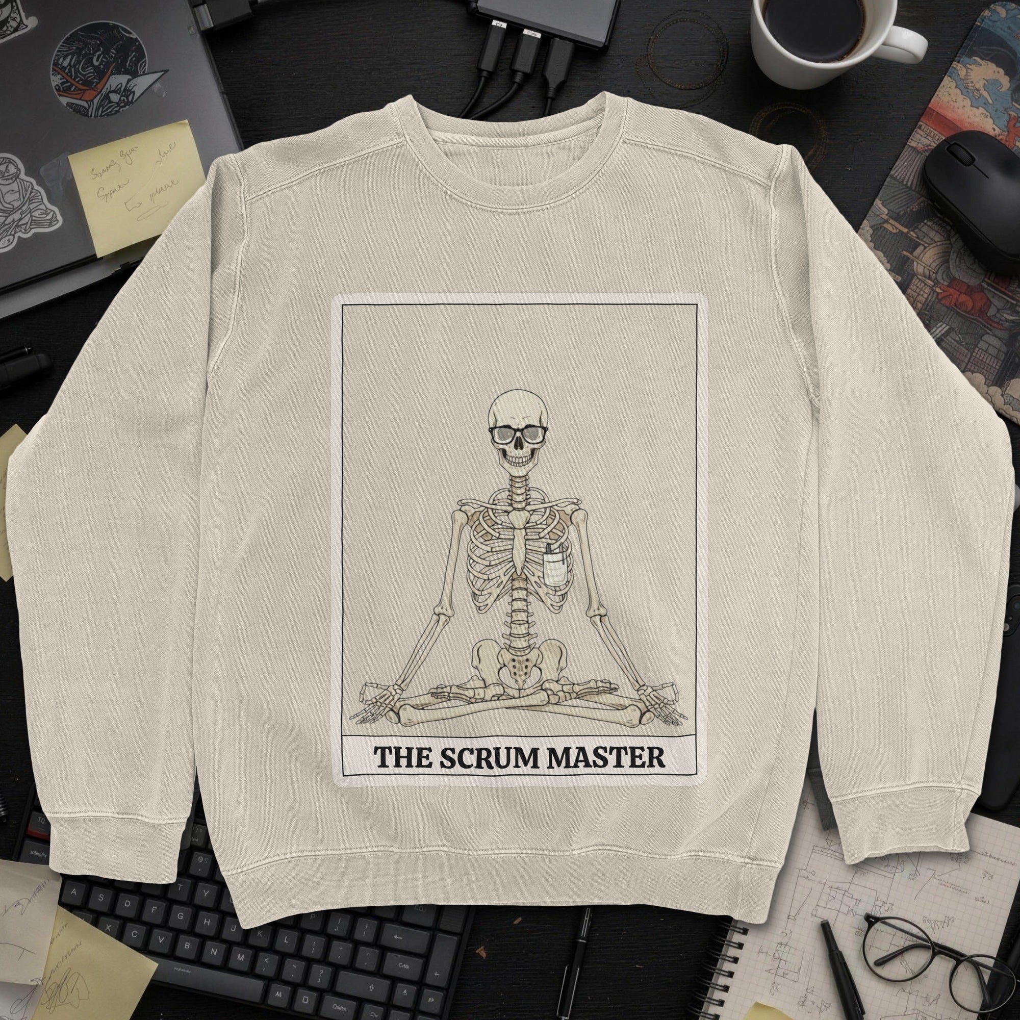Skeleton Scrum Master Sweatshirt - Sand mockup
