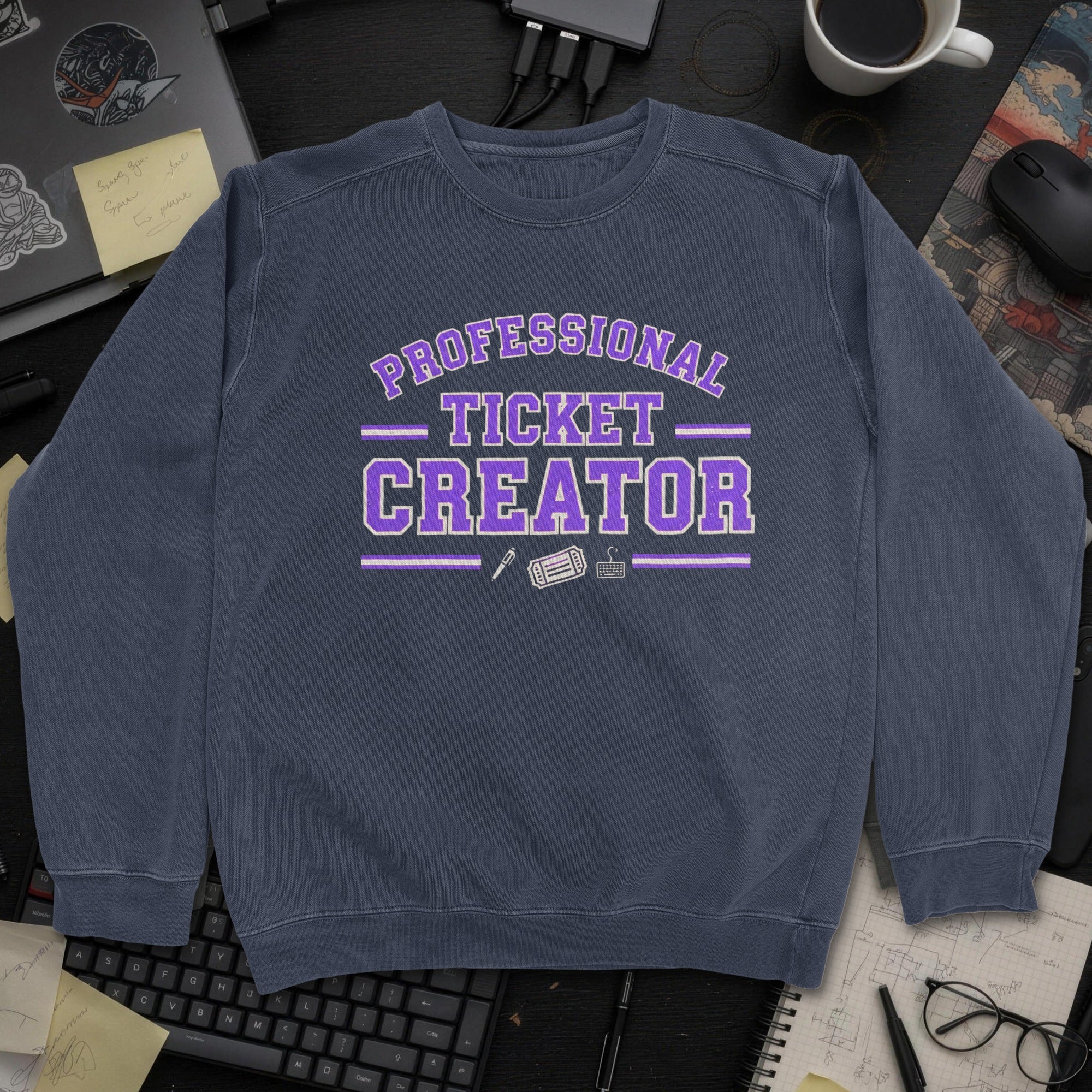 Professional Ticket Creator Sweatshirt - Navy mockup