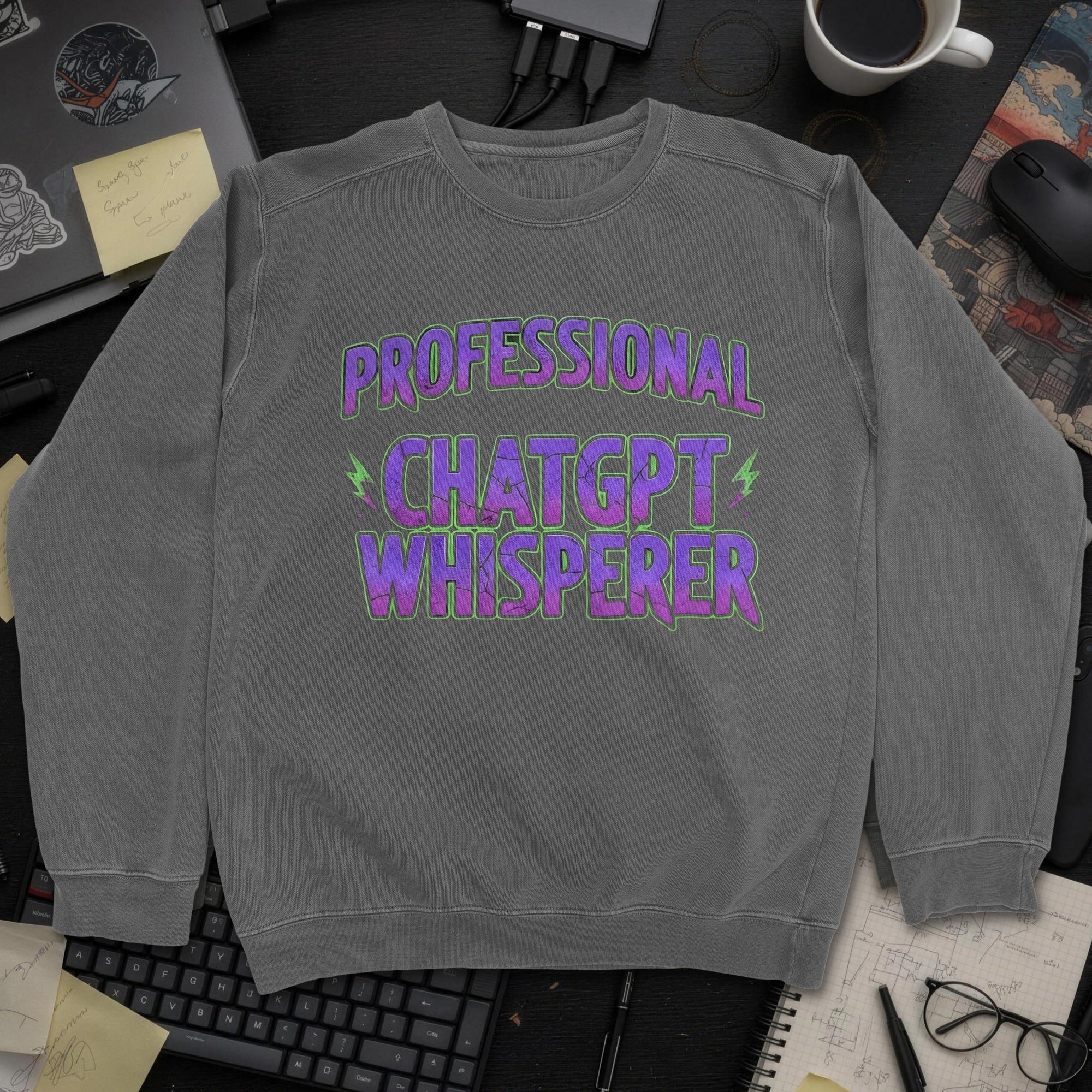 Professional Chatgpt Whisperer Sweatshirt - Dark Heather mockup