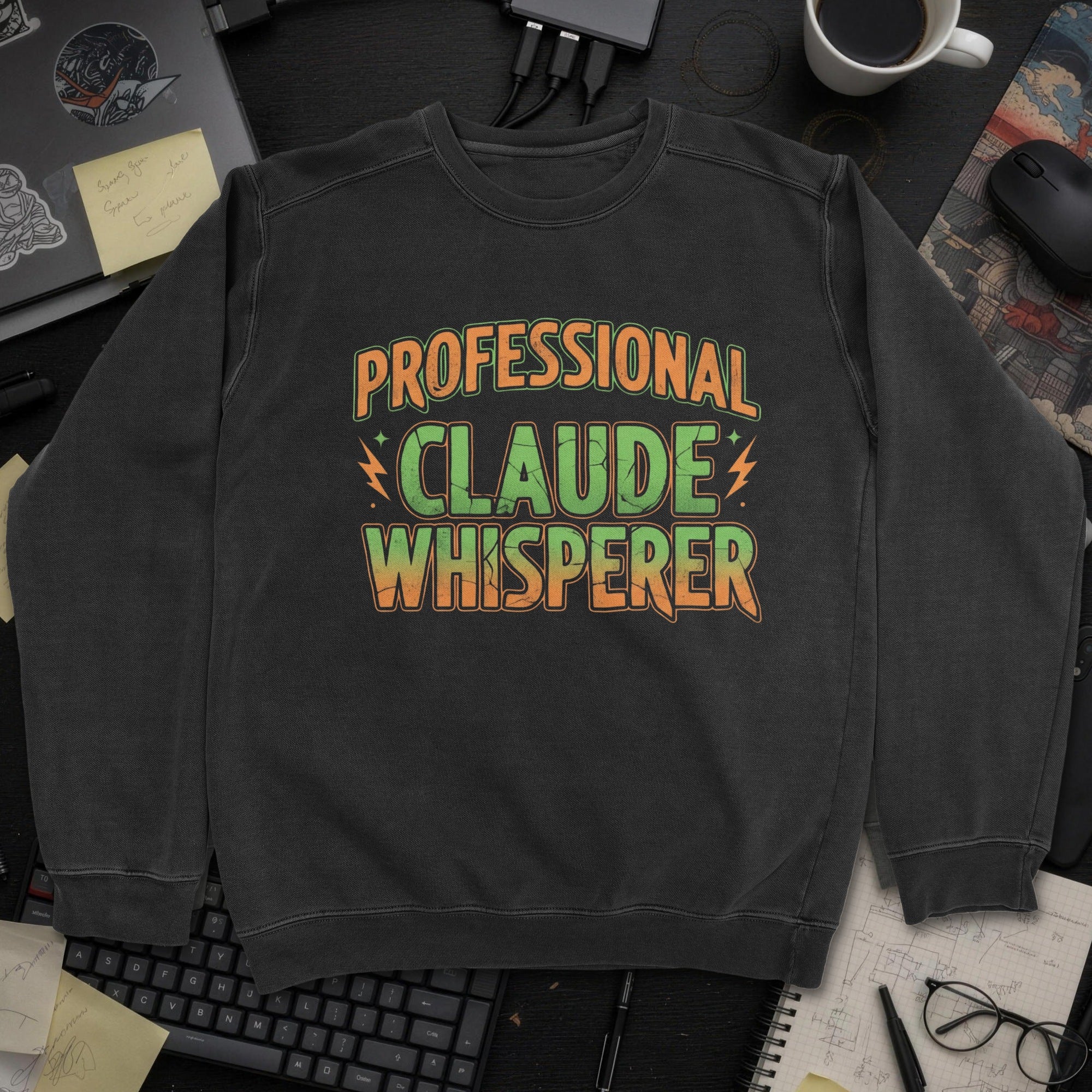 Professional Claude Whisperer Sweatshirt - Black mockup