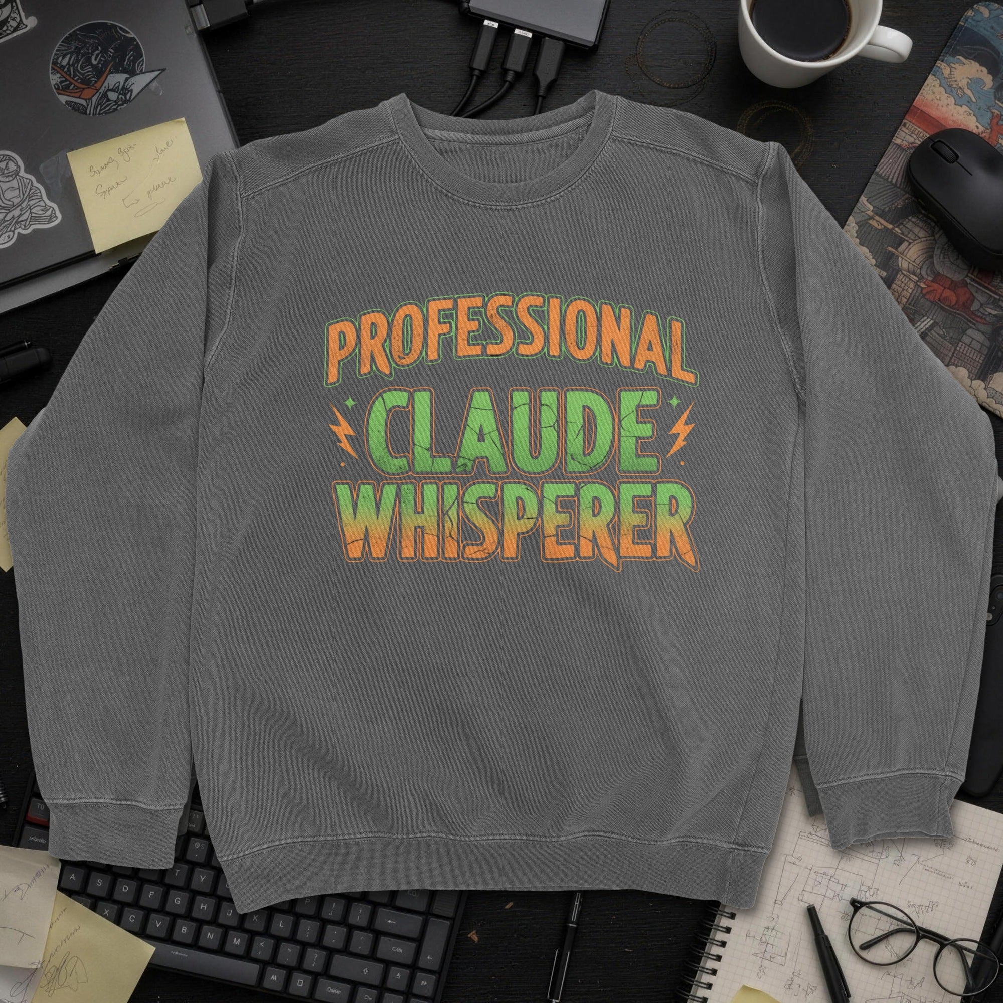 Professional Claude Whisperer Sweatshirt - Dark Heather mockup