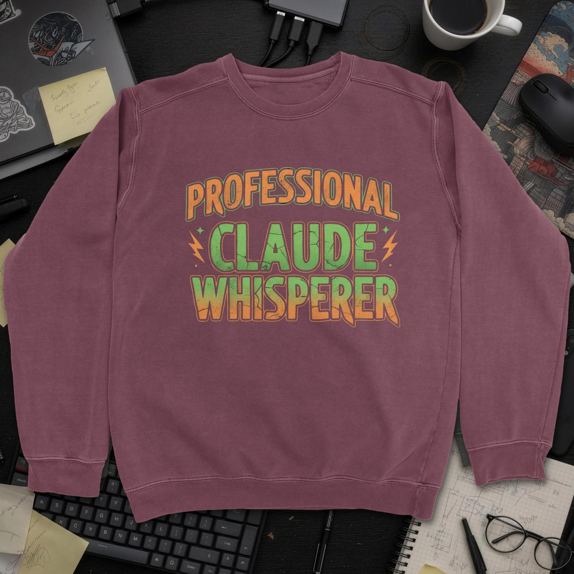 Professional Claude Whisperer Sweatshirt - Maroon mockup
