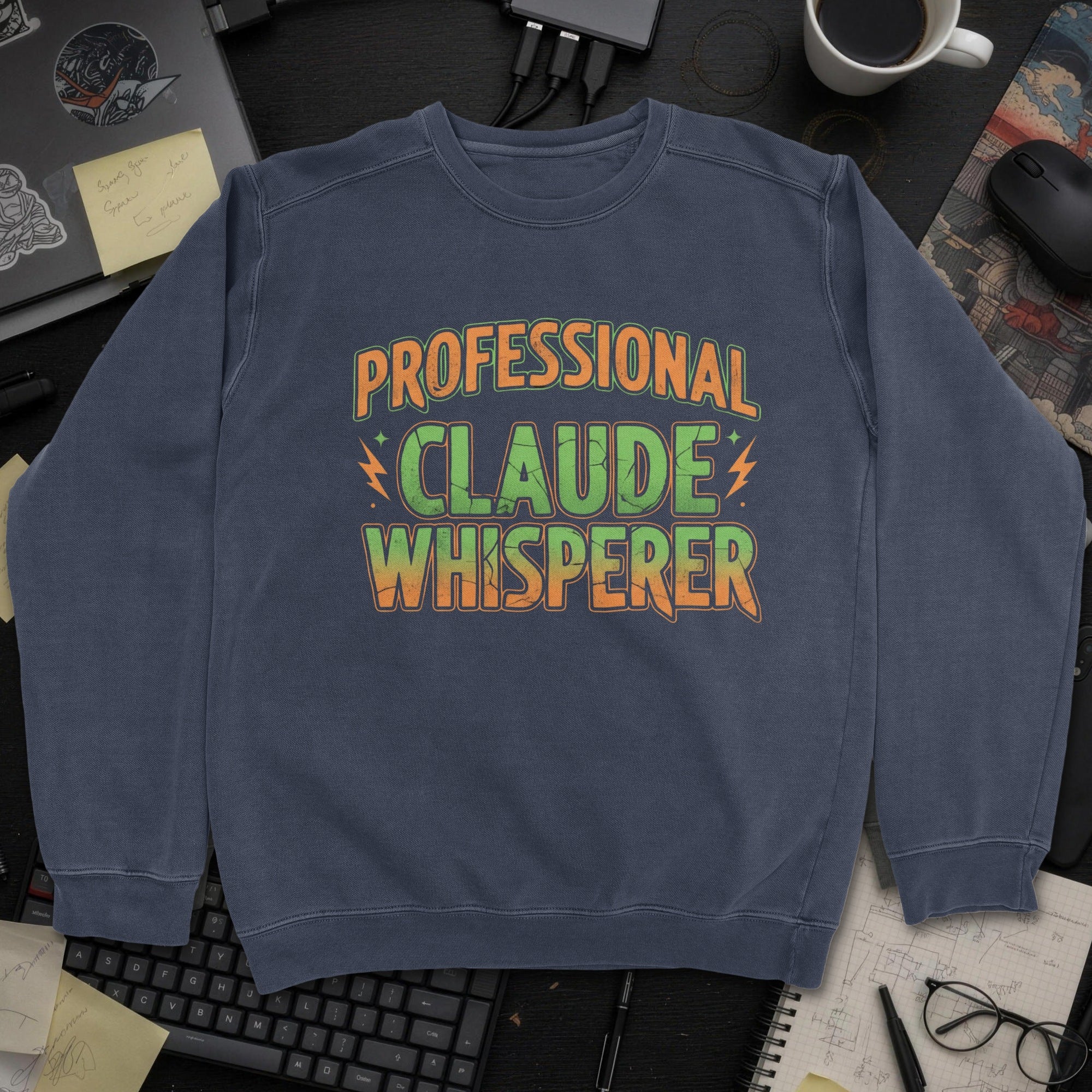 Professional Claude Whisperer Sweatshirt - Navy mockup