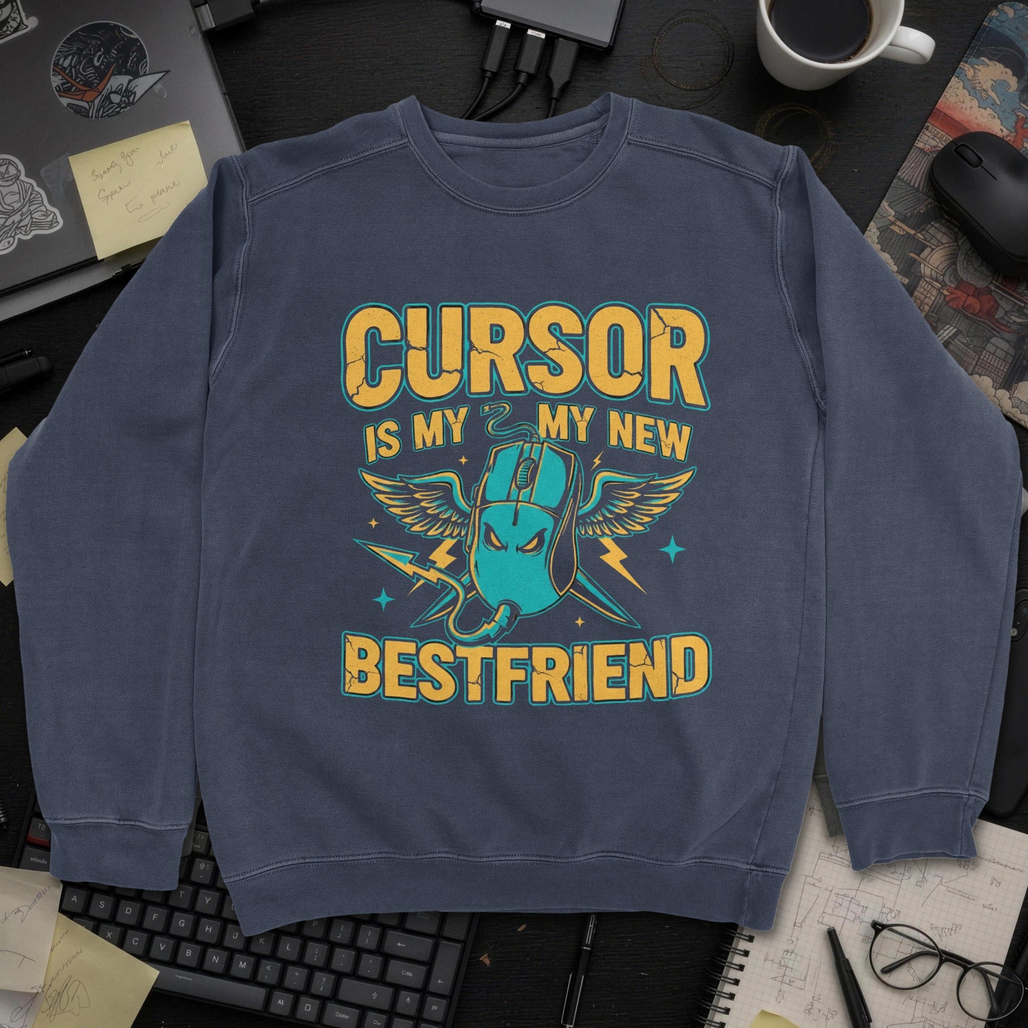 Cursor Is My New Bestfriend Sweatshirt - Navy mockup