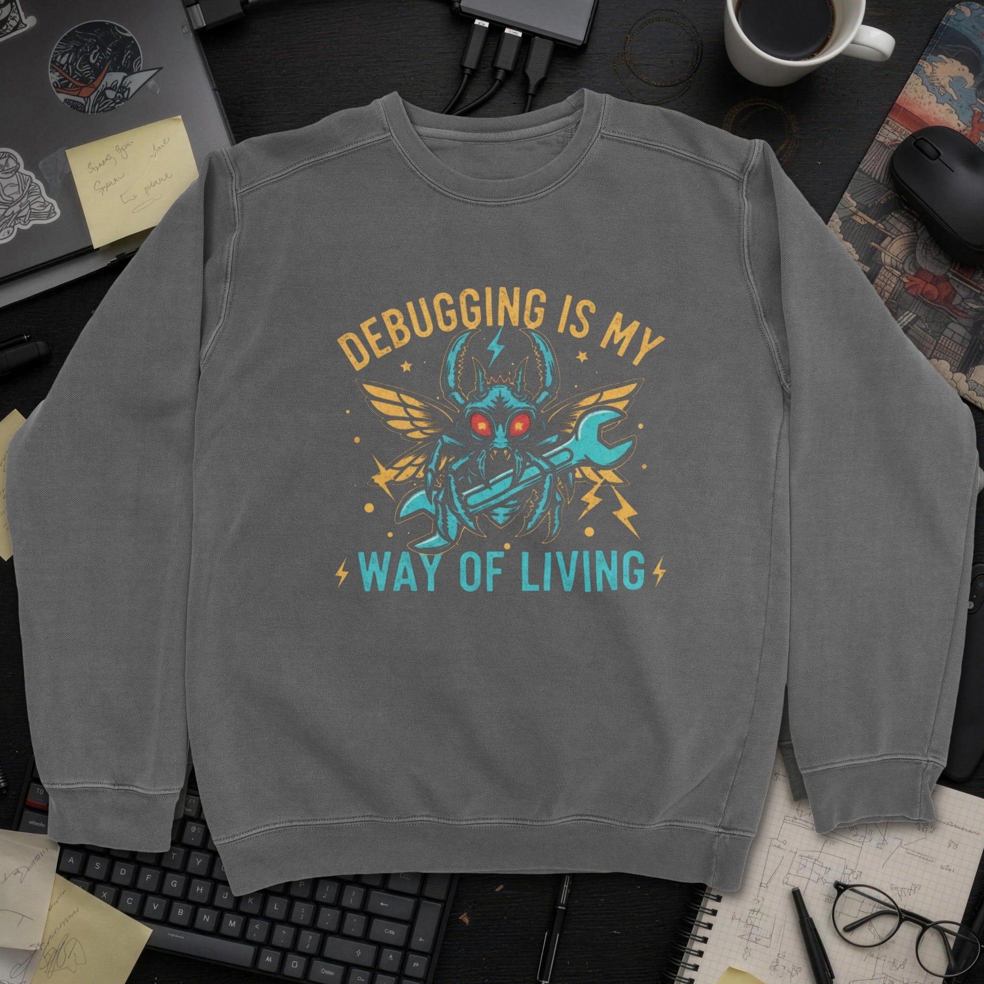 Debugging Is My New Way Of Living Sweatshirt - Dark Heather mockup
