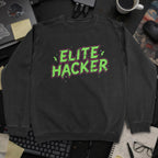Elite Hacker Sweatshirt - Black mockup