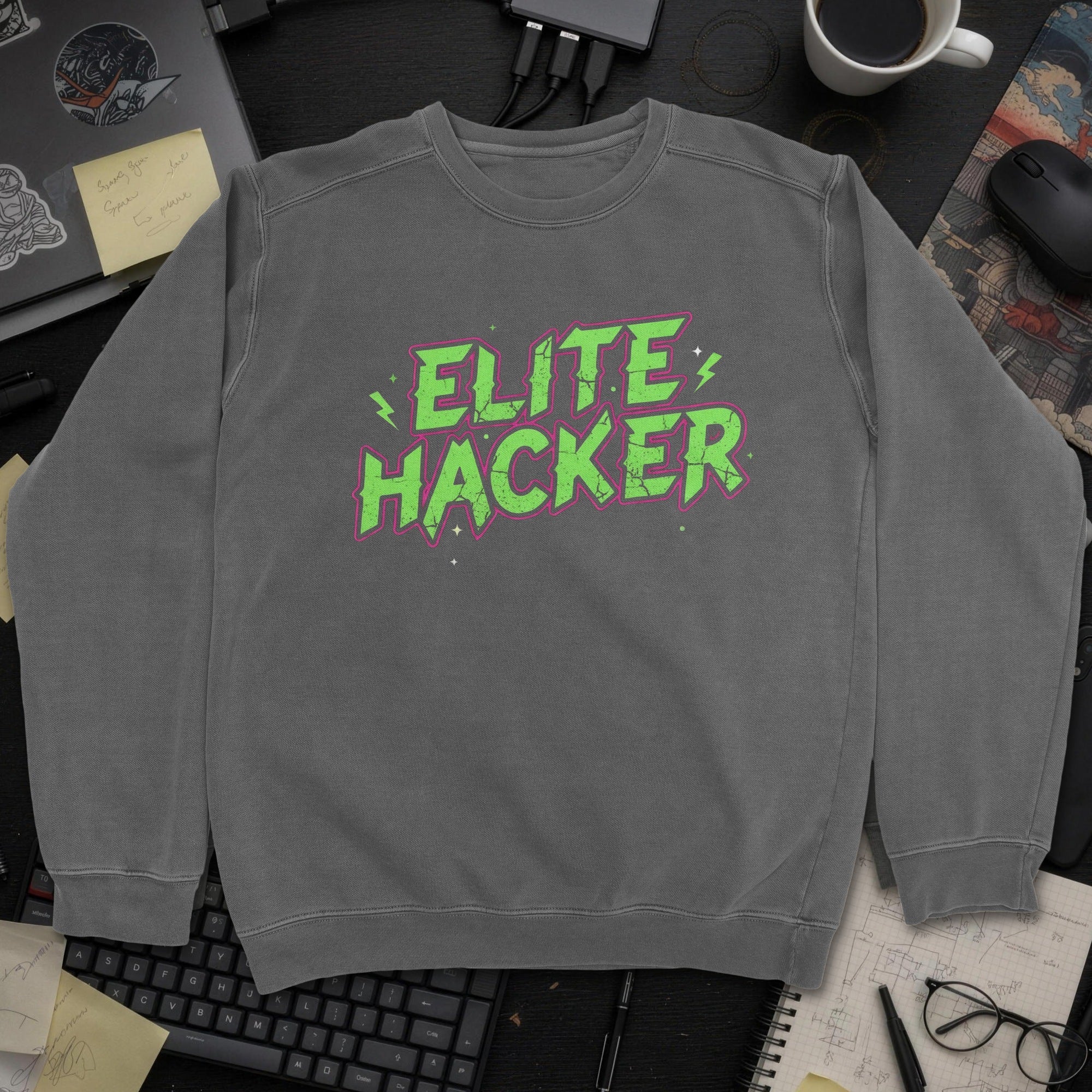 Elite Hacker Sweatshirt - Dark Heather mockup