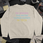 I'm Wingin This Entire Career Sweatshirt - Sand mockup