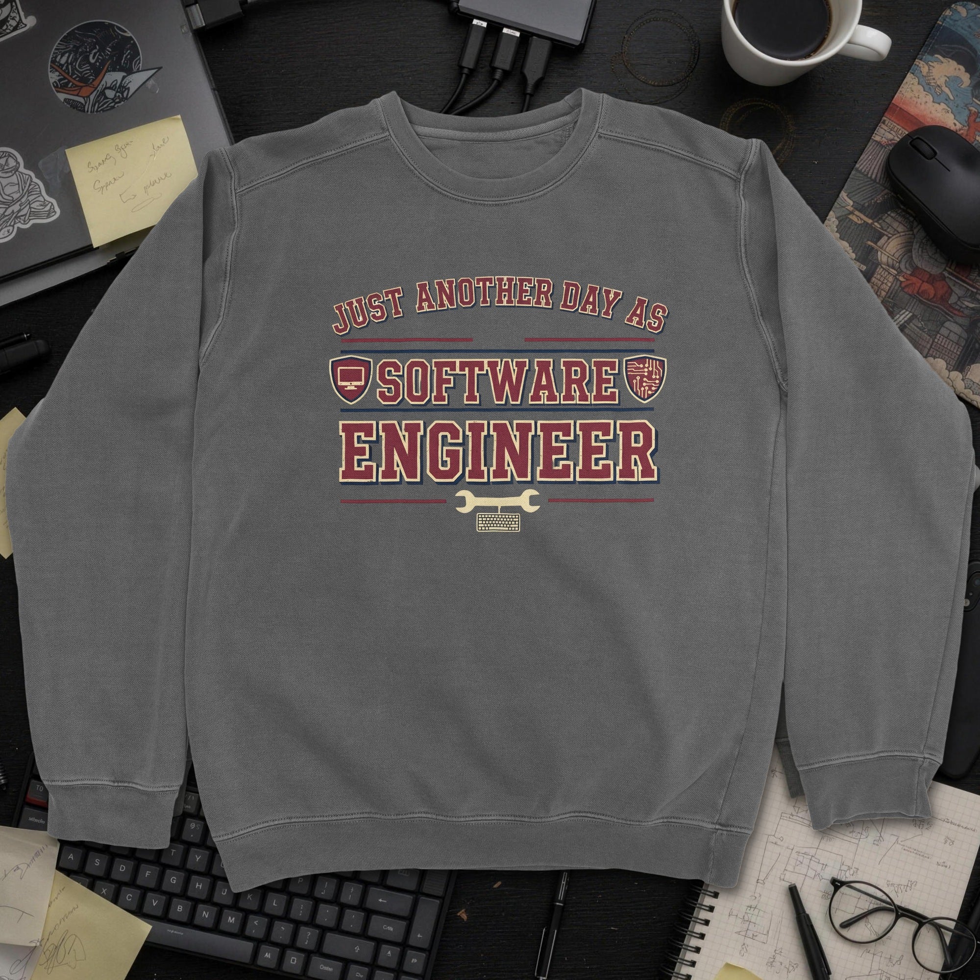 Just Another Day As Software Engineer Sweatshirt - Dark Heather mockup