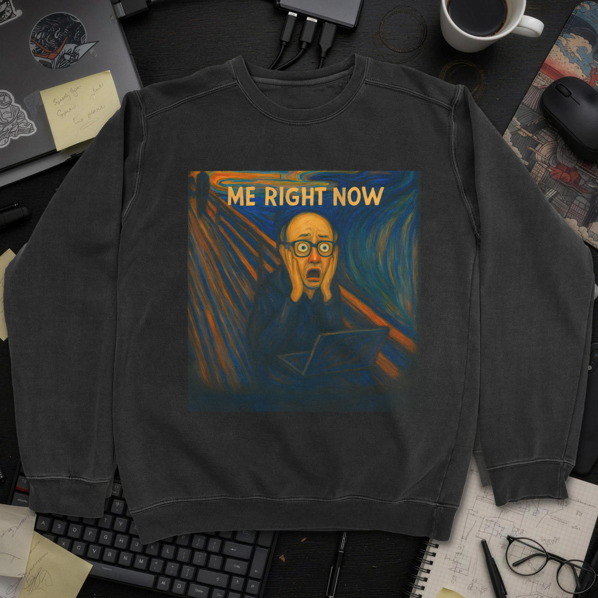 Me Right Now Scream Sweatshirt - Black mockup