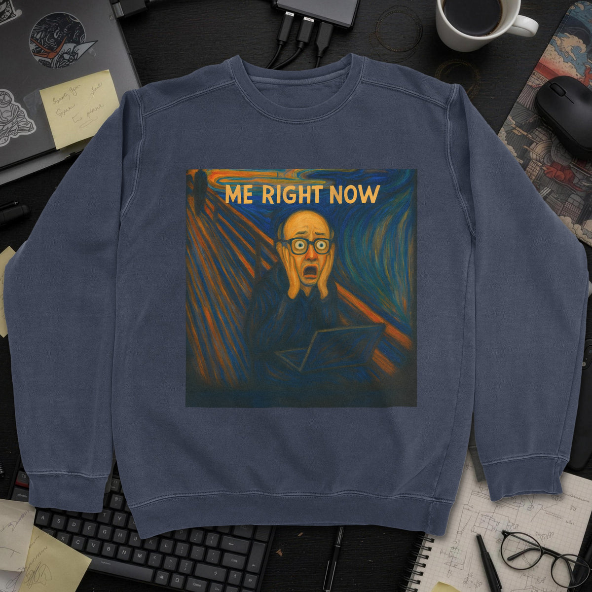 Me Right Now Scream Sweatshirt - Navy mockup