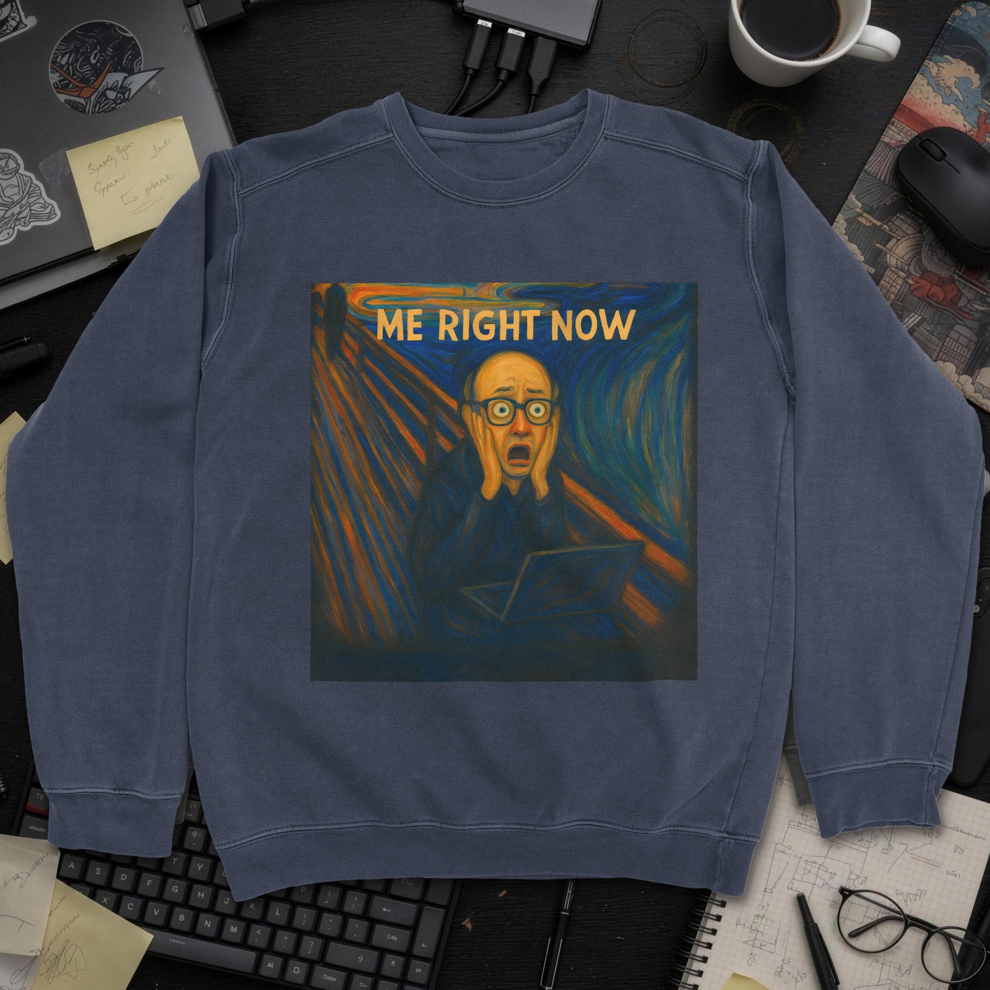 Me Right Now Scream Sweatshirt - Navy mockup
