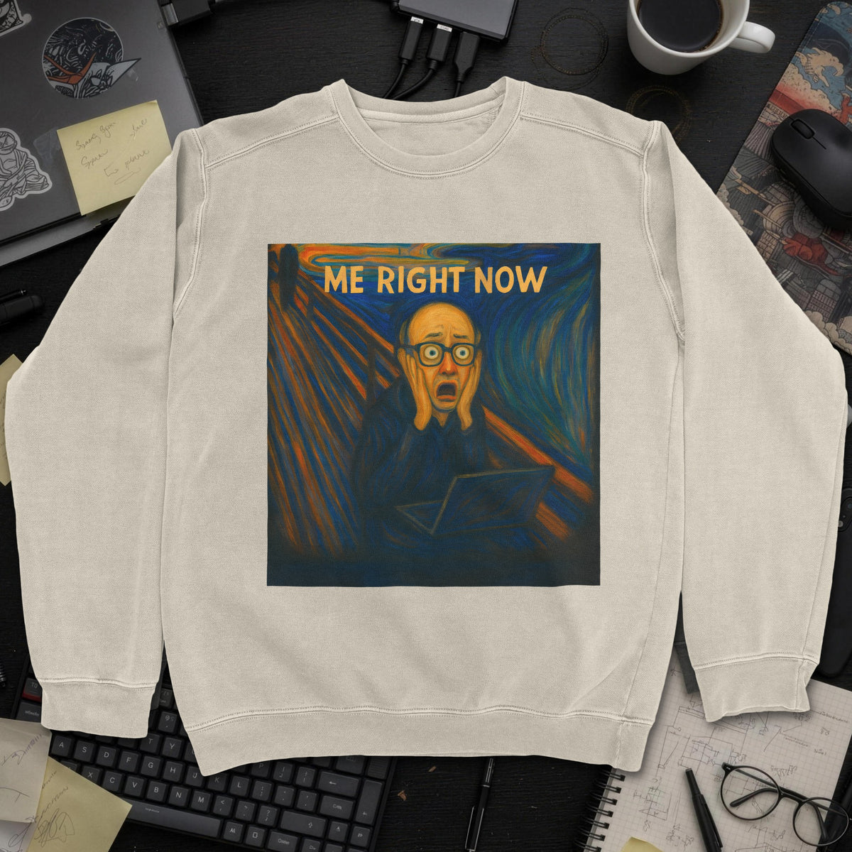 Me Right Now Scream Sweatshirt - Sand mockup