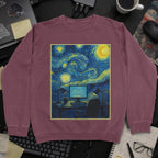 Van Gogh Desk Sweatshirt - Maroon mockup