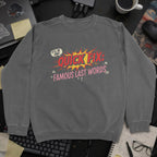 Quick Fix Famous Last Words Sweatshirt - Dark Heather mockup