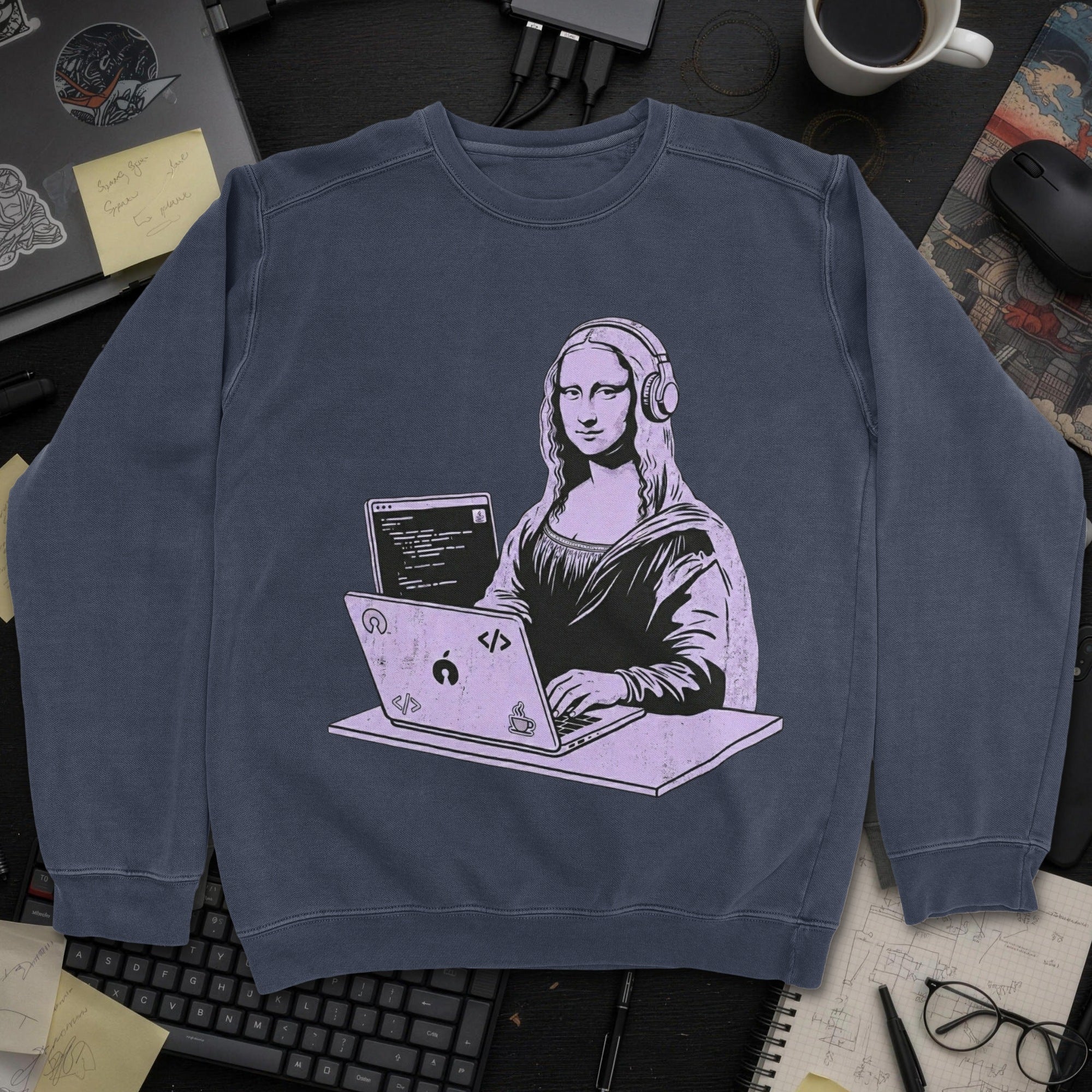 Mona Lisa Developer Sweatshirt - Navy mockup