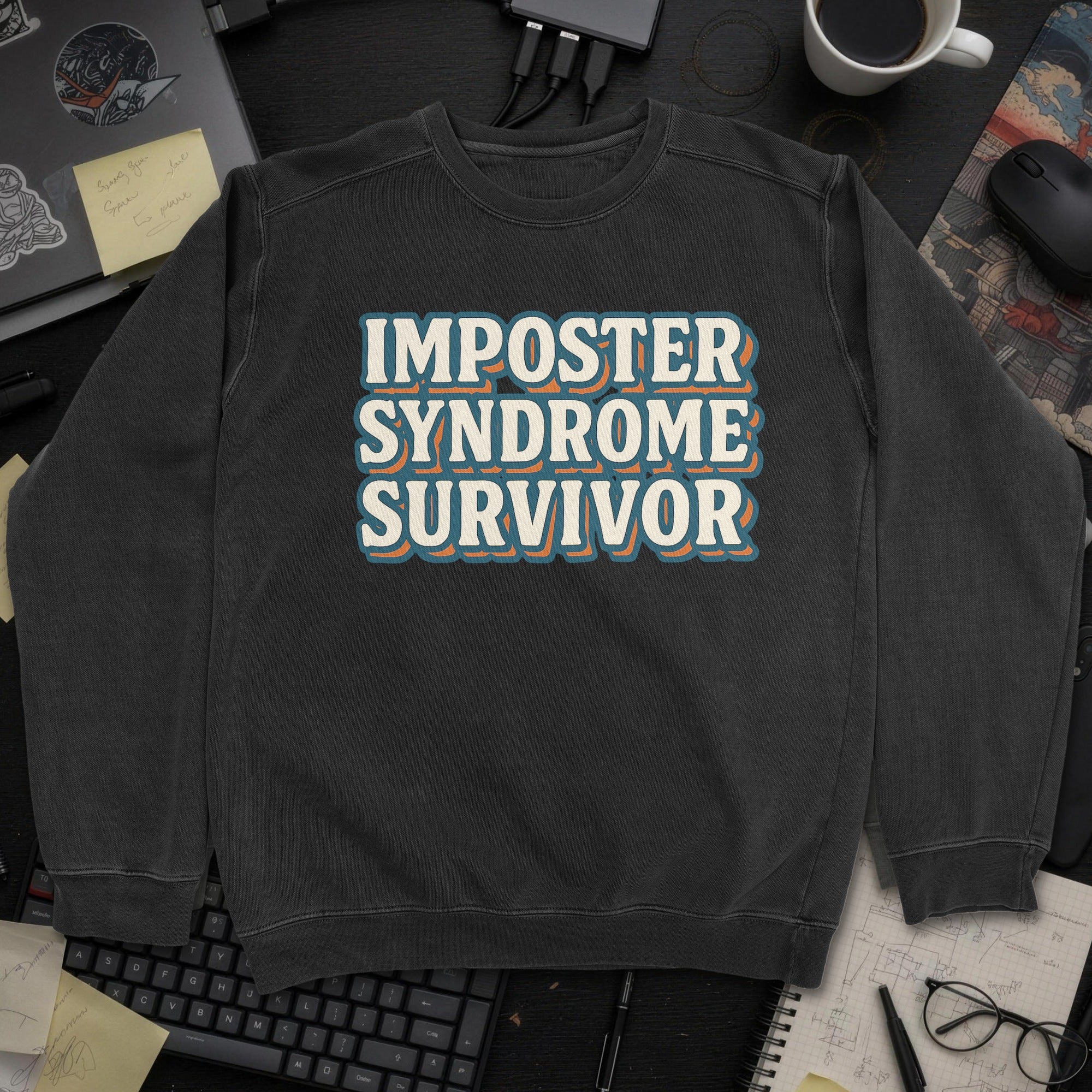 Imposter Syndrome Survivor Sweatshirt - Black mockup