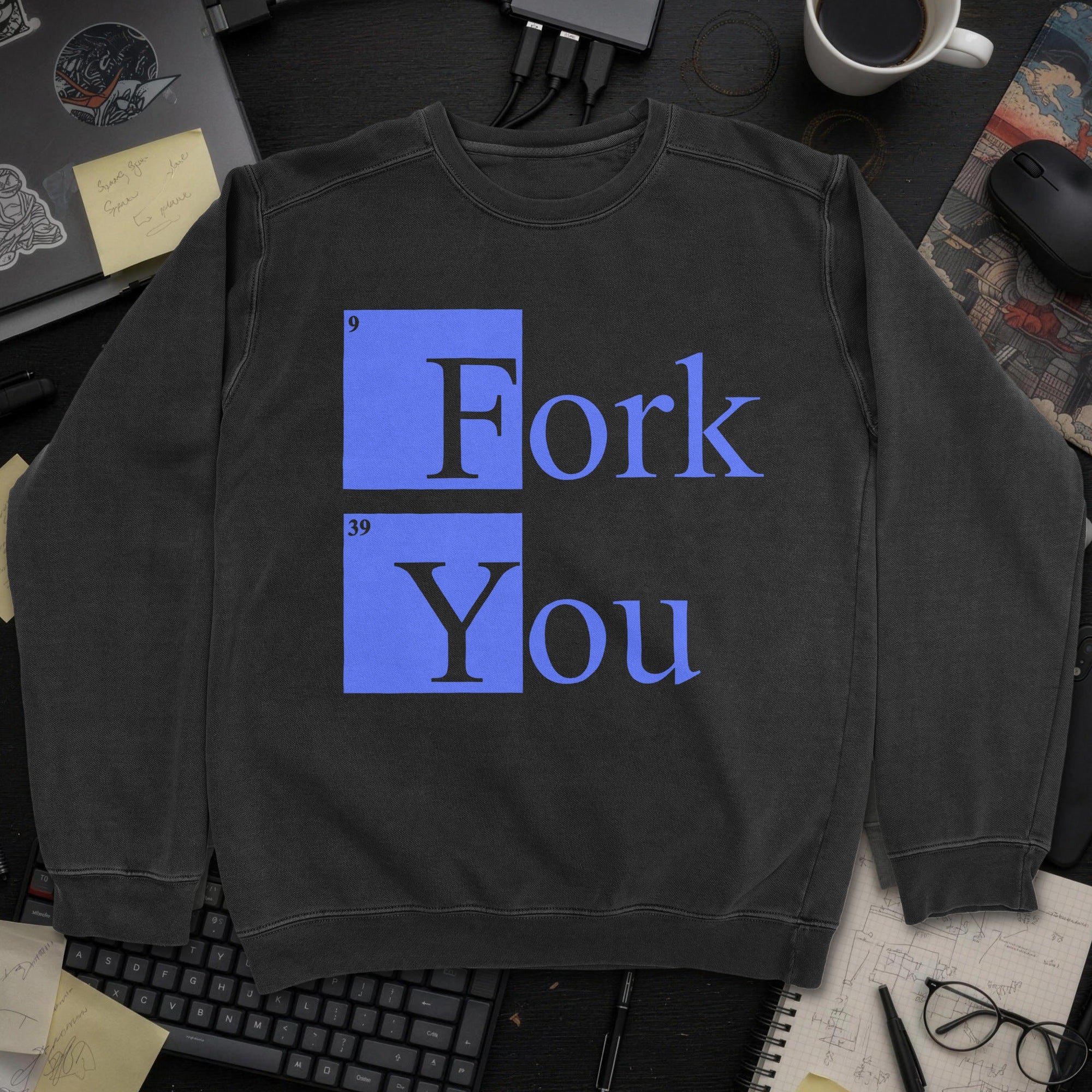 Fork You Sweatshirt - Black mockup