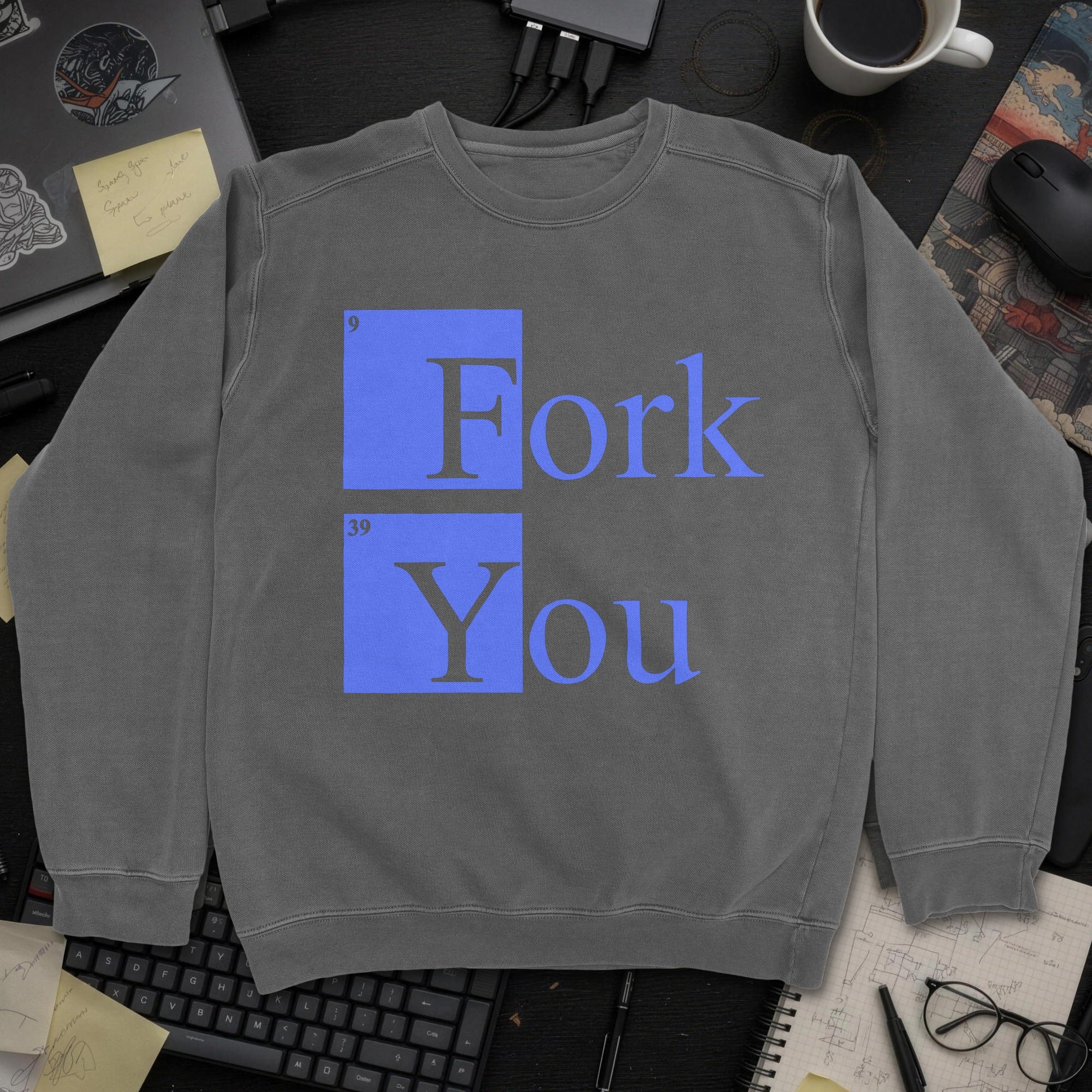 Fork You Sweatshirt - Dark Heather mockup